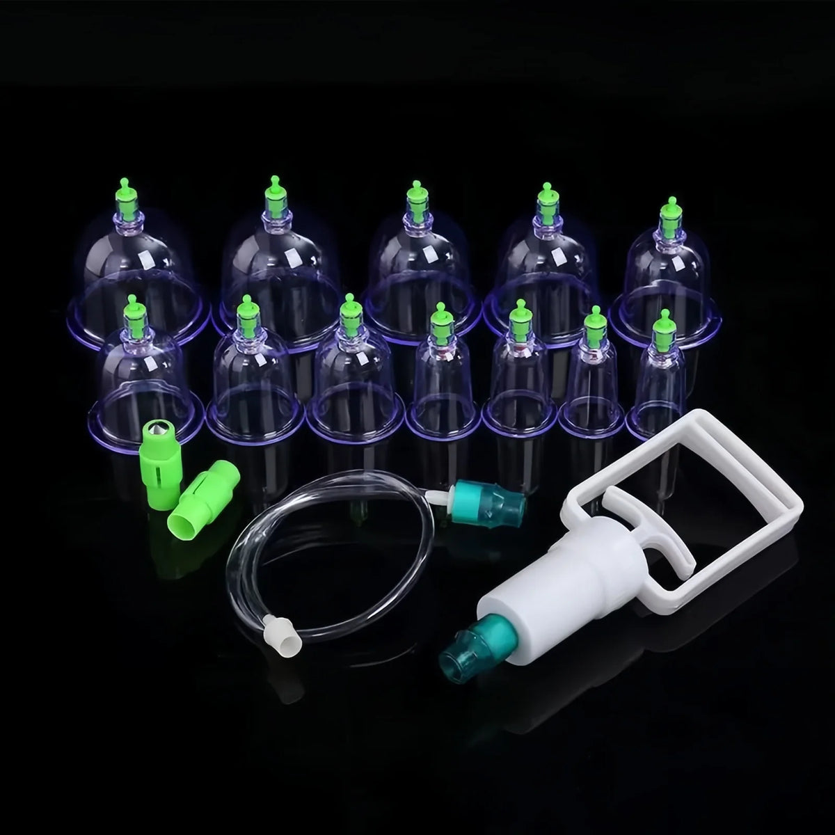 12-Piece Vacuum Cupping Set with Pump Gun | Body Massage Cupping Therapy Set PLUSH
