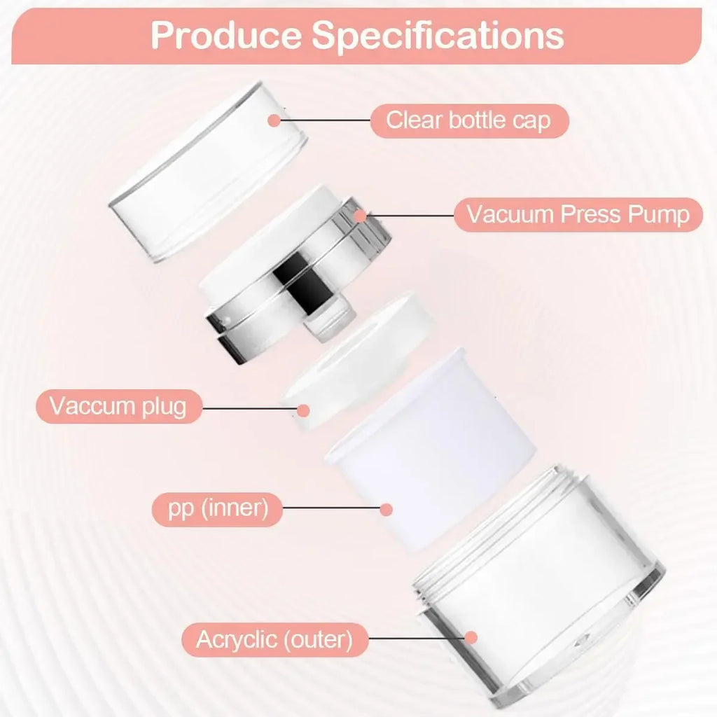 15ml Airless Pump Jar | Refillable Travel Cream Dispenser 3-Pack Travel Cosmetic Jar PLUSH