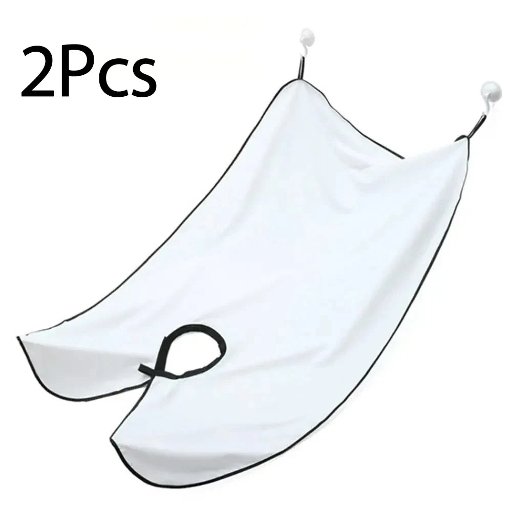 Shaving Apron Beard Catcher Cape Hair Bib for Men 1-2 Pcs Shaving Grooming Cape PLUSH White 2Pcs