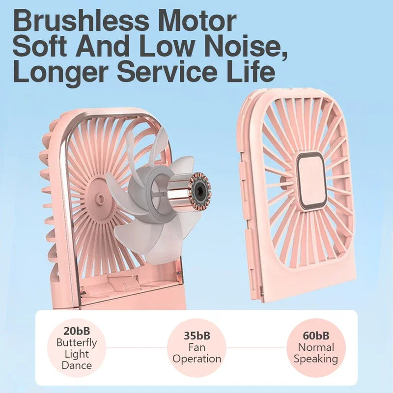 4-Speed USB Rechargeable Neck Fan – Quiet Portable Mini Fan Neck Fan PLUSH