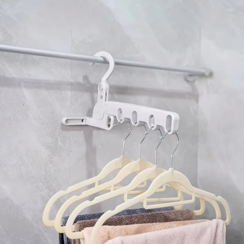 Portable Foldable Travel Hanger | 5-Hole Clothes Drying Rack Foldable Travel Hanger PLUSH