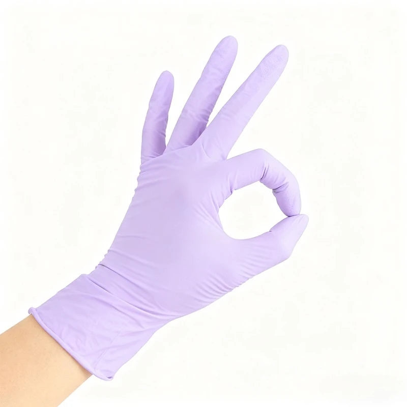 Light Purple Nitrile Gloves 20/50/100 Pack – DIY & Beauty Disposable Nitrile Gloves PLUSH 20PCS L