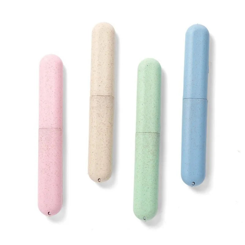Wheat Straw Portable Toothbrush Case | Travel Protective Cover Toothbrush Travel Case PLUSH