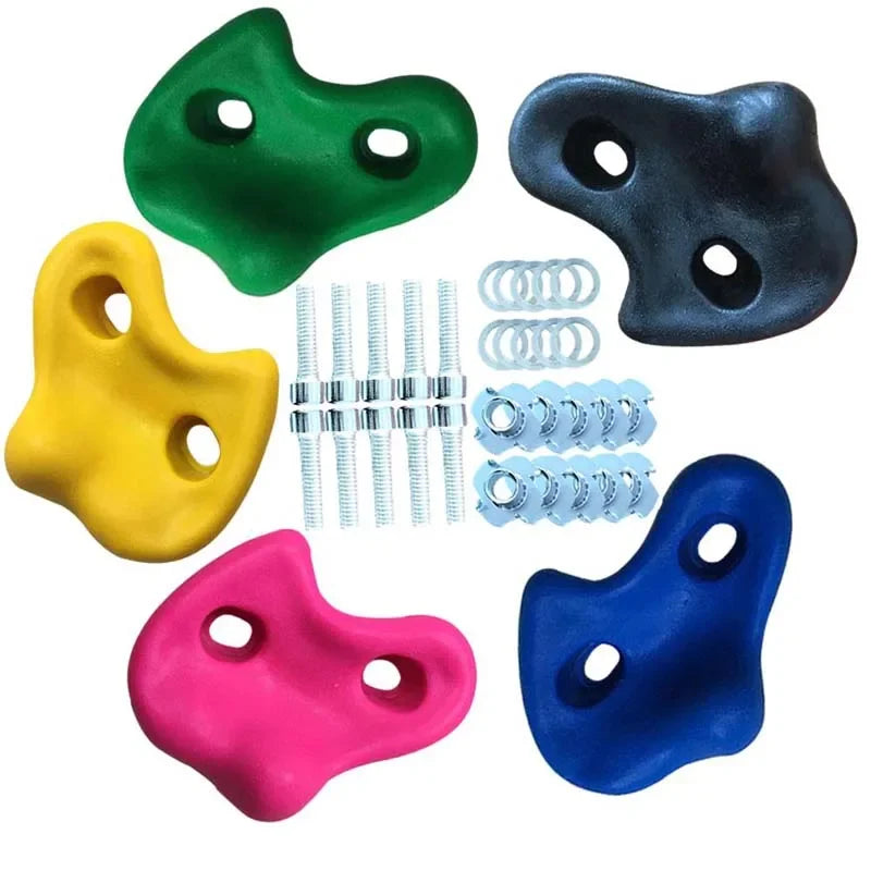 10-Piece Kids Rock Climbing Wall Holds – Indoor Grip Kit Kids Climbing Holds PLUSH