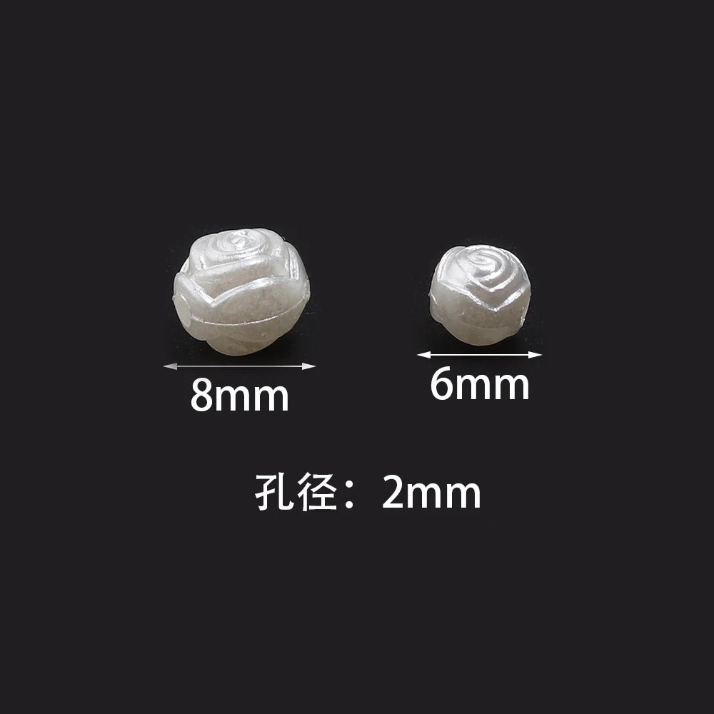 200-300pcs Rose Pearl Spacer Beads 6/8mm – DIY Jewelry Making Pearl Spacer Beads PLUSH