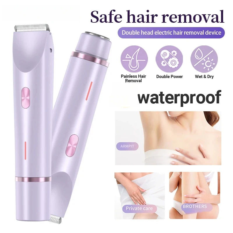 Women's Dual-Head Electric Shaver & Body Hair Trimmer Electric Body Shaver PLUSH