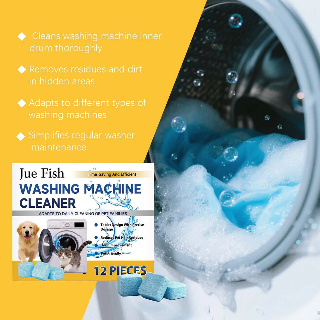 Washing Machine Cleaner Effervescent Tablets 12pcs | Jue-Fish Washing Machine Cleaner PLUSH