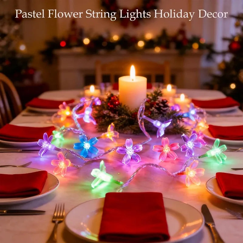 Solar Cherry Blossom LED String Lights – Garden & Party Decor Solar String Lights PLUSH