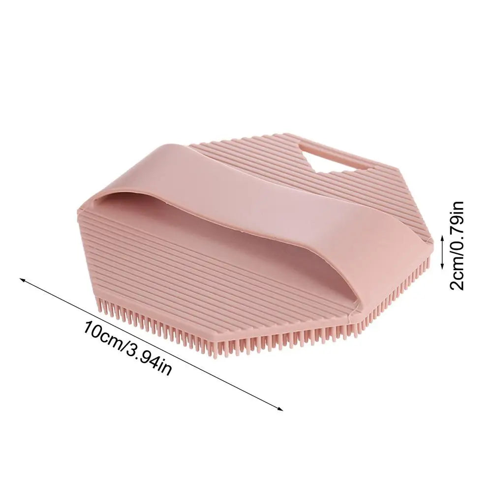 Soft Silicone Body Scrubber Exfoliating Shower Brush Silicone Bath Scrubber PLUSH Beige