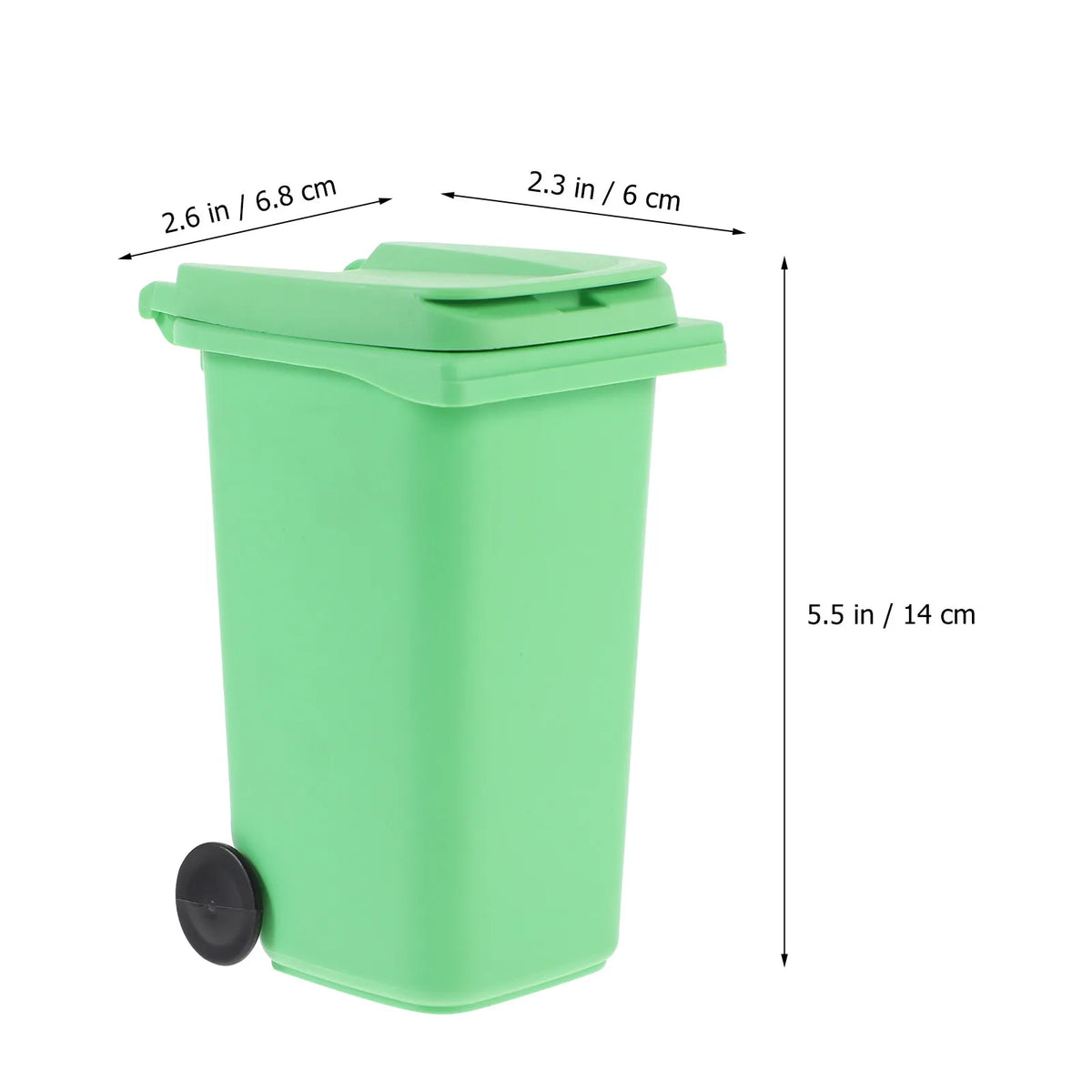 Mini Desktop Trash Can with Lid – Small Plastic Waste Bin Desktop Trash Can PLUSH Green