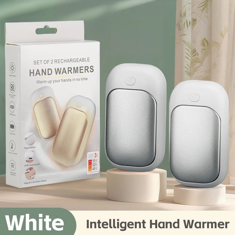 PLUSH 2-in-1 Portable Hand Warmer | 3 Heat Settings Portable Hand Warmer PLUSH WHITE