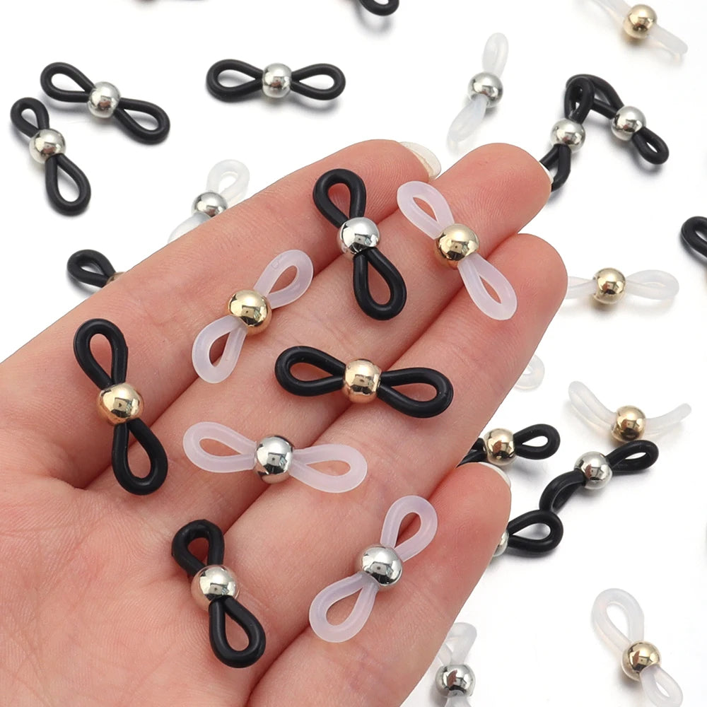 50pcs Silicone Eyeglass Chain End Connectors DIY Holder Eyeglass Chain Connectors PLUSH
