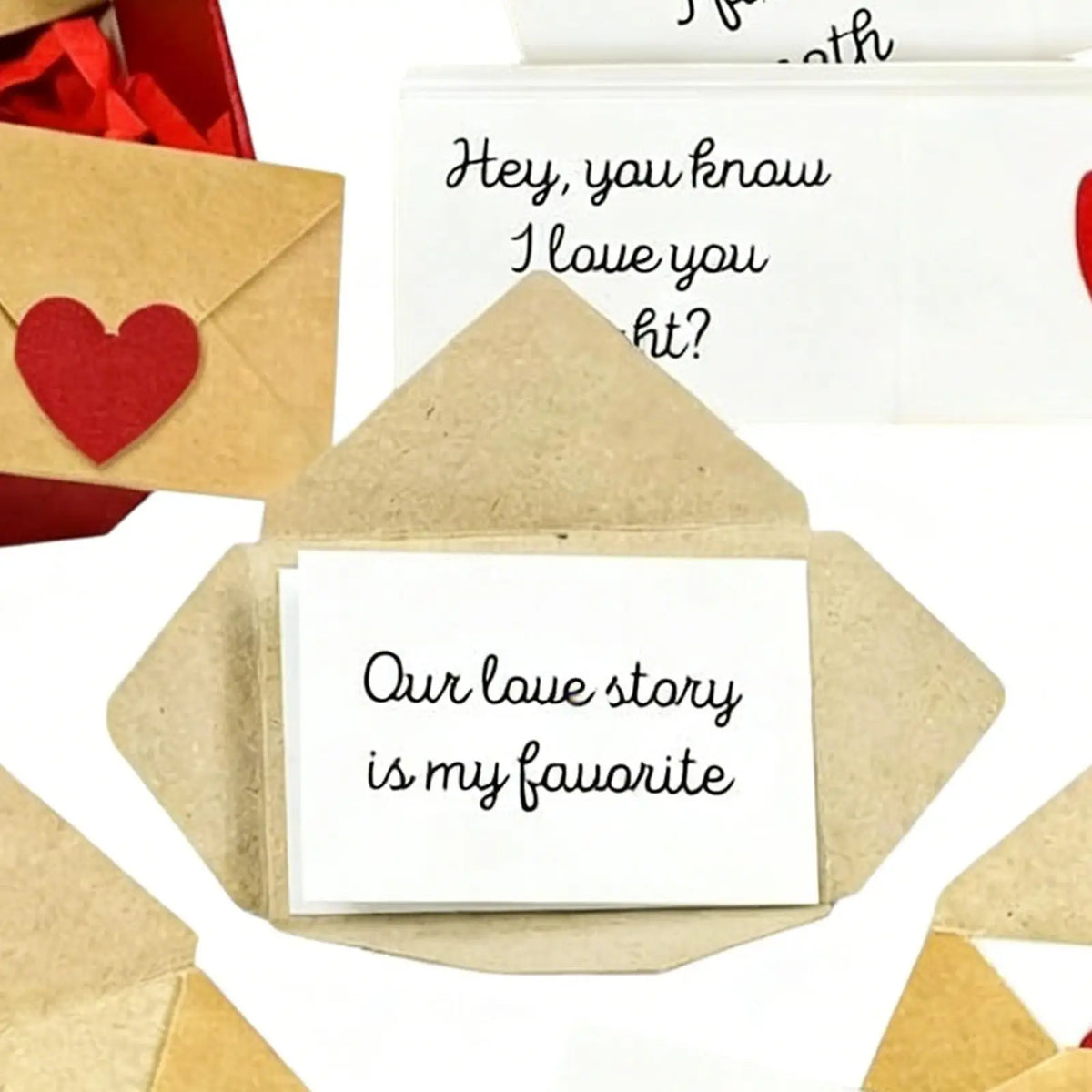 60pcs Mini Envelopes Heart Stickers & Love Note Cards Set Love Note Card Set PLUSH