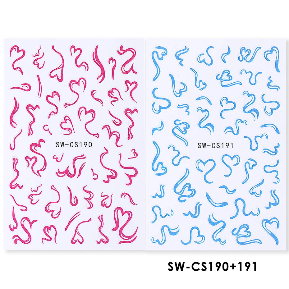 Cartoon Expression Nail Art Stickers 2pcs – DIY Decals Nail Art Stickers PLUSH SW-CS190 191