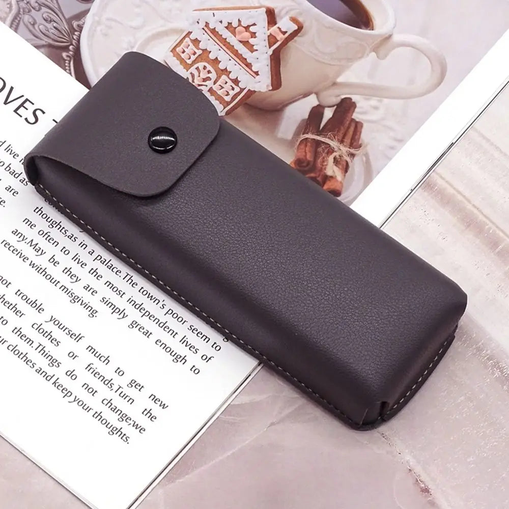 PU Leather Glasses Case – Unisex Eyeglass & Sunglasses Box Eyeglass Case PLUSH grey