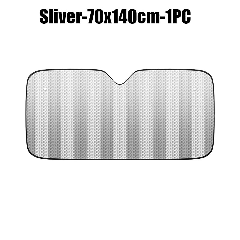 Thickened Aluminium Foil Car Sunshade – UV Front Windshield Cover Car Windshield Sunshade PLUSH 70x140cm 1PC