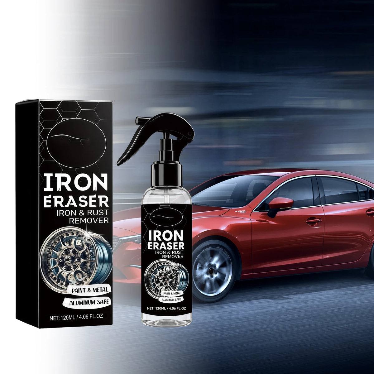 Automotive Iron & Rust Remover Spray 120ml – Fast-Acting Rust Remover Spray PLUSH