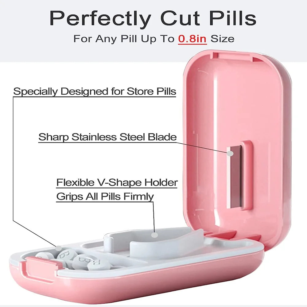 Portable Pill Cutter & Crusher – Compact Tablet Splitter Pill Cutter Splitter PLUSH