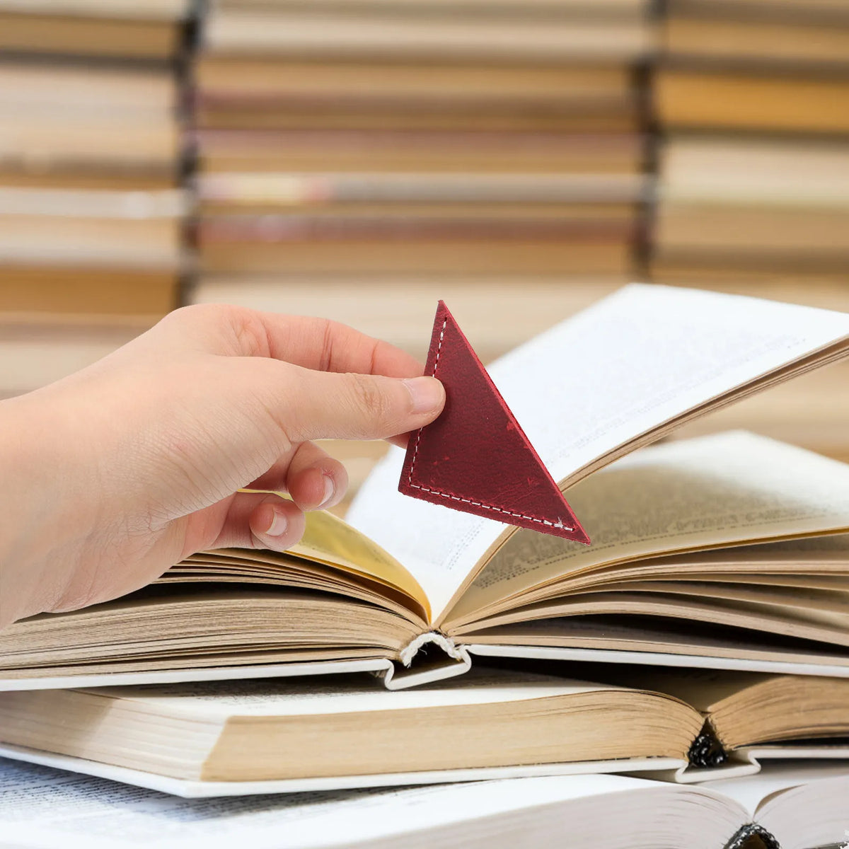 Vintage Triangle Cowhide Corner Bookmarks – Reusable Leather Leather Corner Bookmark PLUSH Default Title