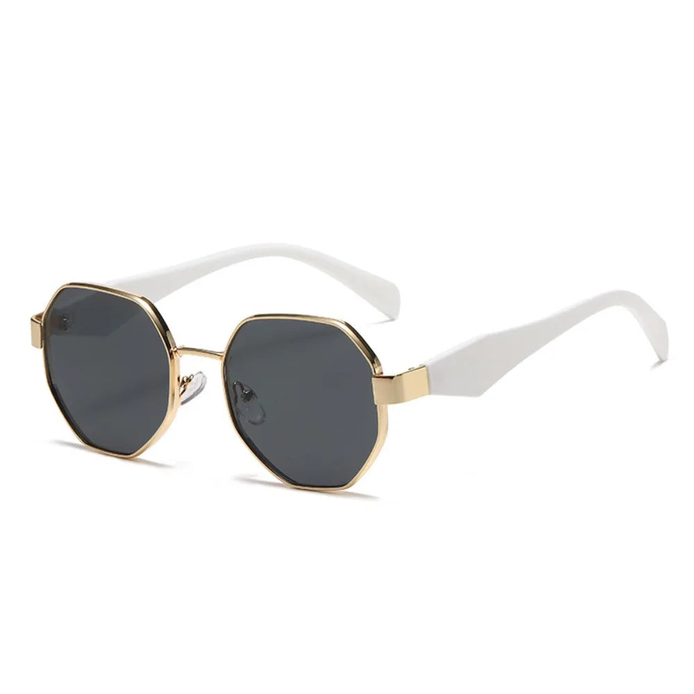 UV400 Polygonal Gradient Sunglasses for Women – PC Shades Fashion Sunglasses PLUSH White Grey