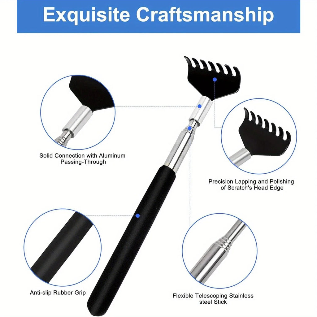 Telescopic Back Scratcher – Adjustable Stainless Steel Massager Back Scratcher Massager PLUSH