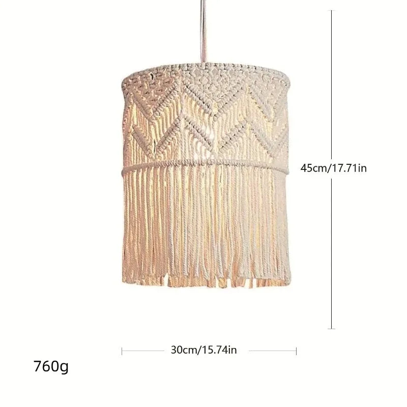 Boho Handwoven Cotton Pendant Lampshade | Nordic Home Decor Pendant Lampshade PLUSH 30X45cm