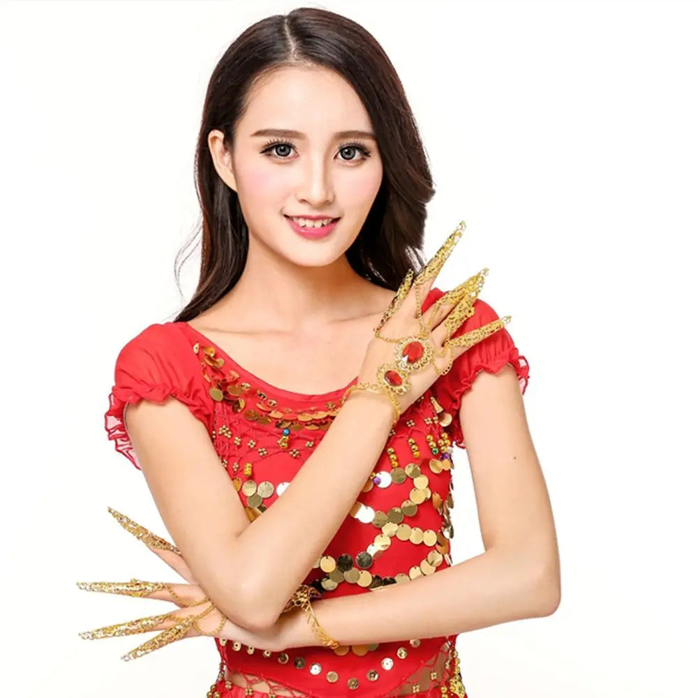 Golden Belly Dance Finger Bracelet – Thai Style Hand Chain Finger Hand Bracelet PLUSH
