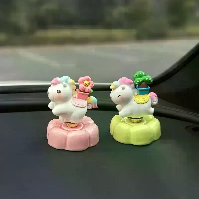 Lucky Rocking Pony Car Dashboard Ornament | Cute Horse Figurine Dashboard Figurine PLUSH