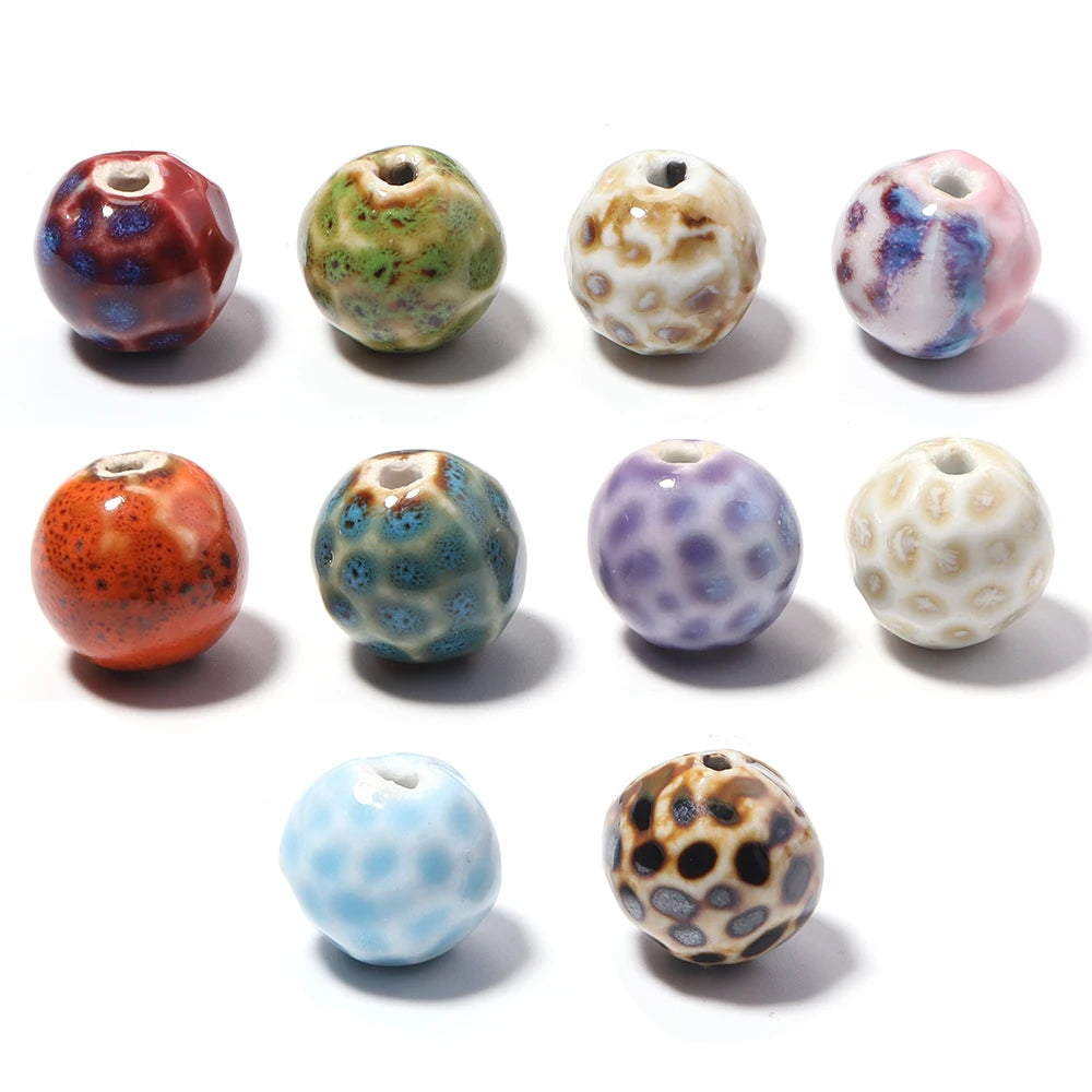 5pcs Ceramic Polka Dot Porcelain Spacer Beads – DIY Jewelry Ceramic Spacer Beads PLUSH