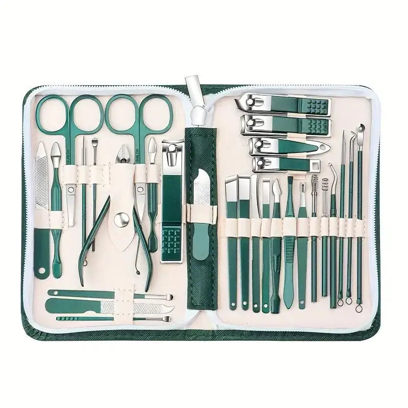 30-Piece Stainless Steel Manicure Pedicure Set | Travel Kit Manicure Pedicure Set PLUSH