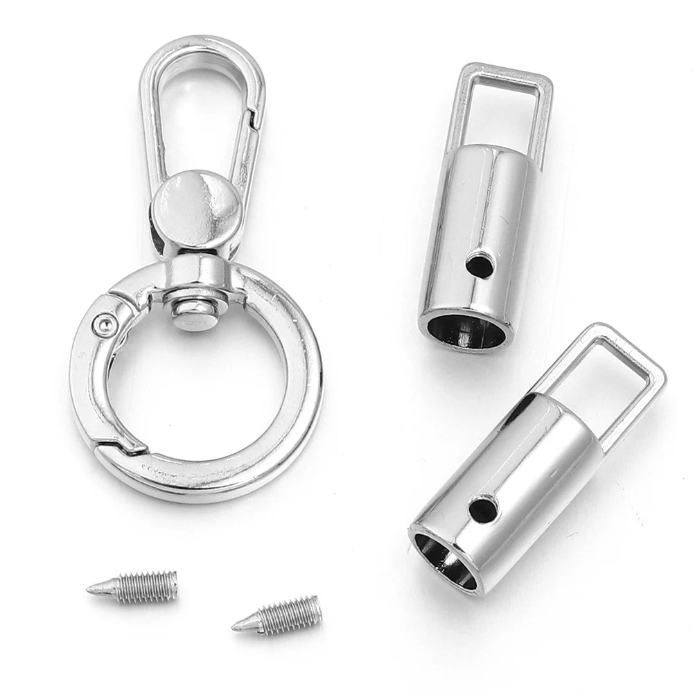 Zinc Alloy Spring Ring Snap Hook – DIY Lanyard Keychain Connector Jewelry Finding PLUSH rhodium
