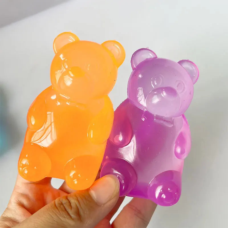 Gummy Bear Squeeze Fidget Toy – Colorful Party Gift Squeeze Fidget Toy PLUSH Yellow x Purple