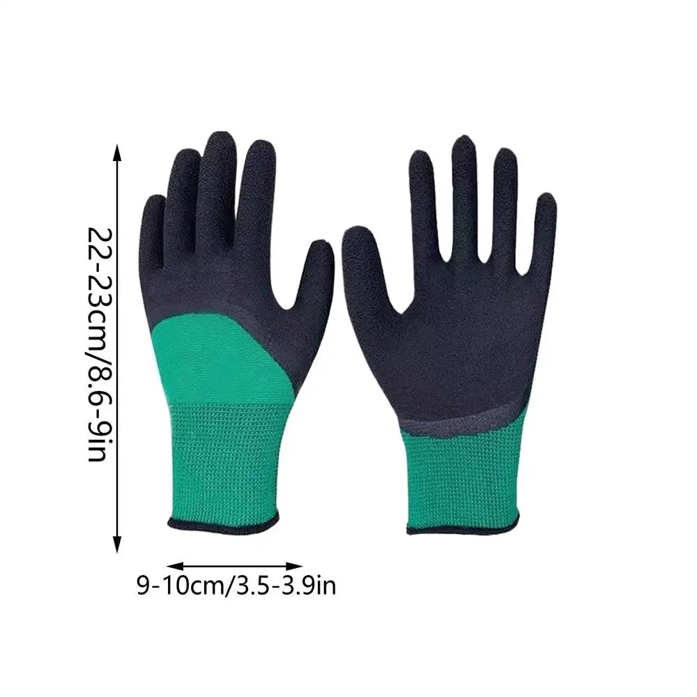 Waterproof Thorn-Proof Gardening Gloves – Non-Slip Garden Work Gardening Gloves PLUSH Green and black