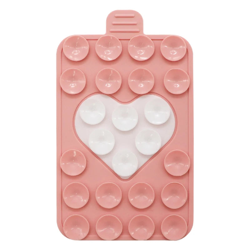 Heart Silicone Suction Cup Phone Holder – Wall & Desk Stand Phone Suction Stand PLUSH style 5