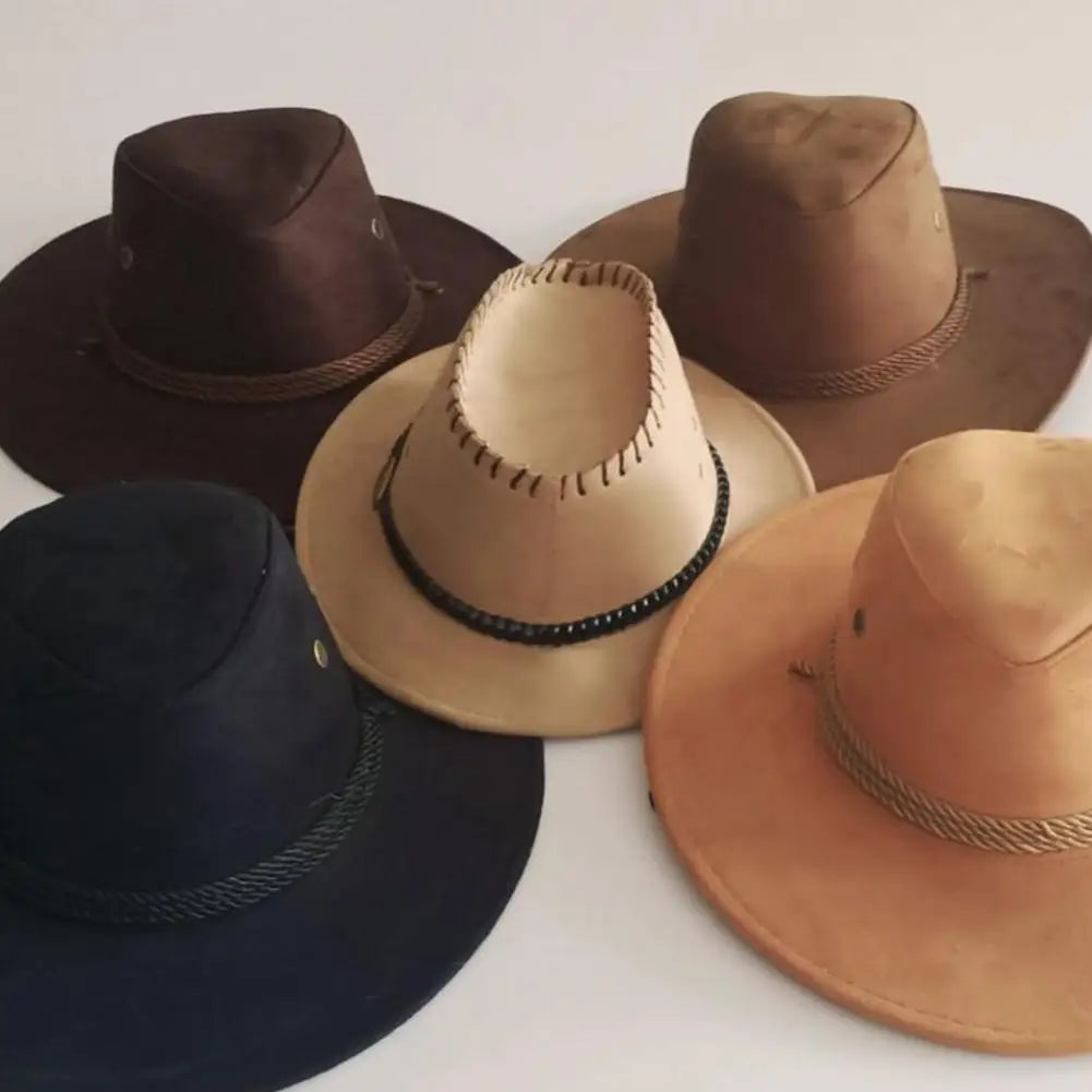 Western Cowboy Hat Wide Brim Unisex Jazz Cap – All Seasons Western Cowboy Hat PLUSH