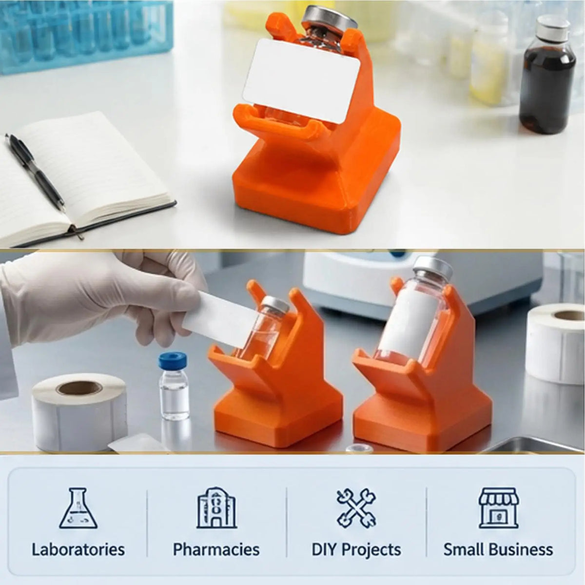 Vial Label Applicator Set 3ml & 10ml – Reusable Bottle Tool Label Applicator Tool PLUSH