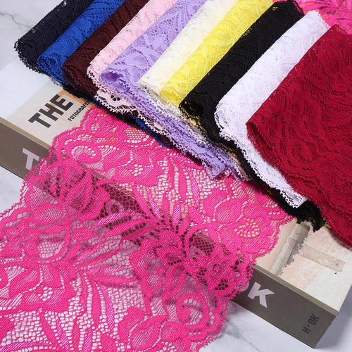 1.5 Yards 15cm Elastic Floral Lace Trim for DIY Sewing Lace Sewing Trim PLUSH
