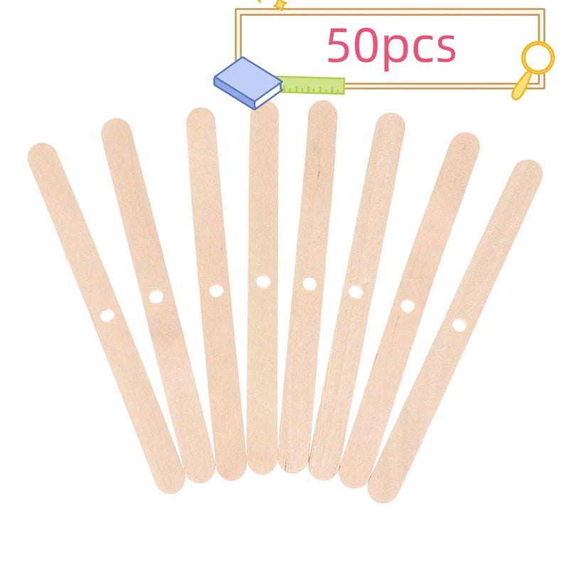 50pcs Wooden Candle Wick Holders – Centering Bars for Candle Making Candle Making Tool PLUSH 50pcs