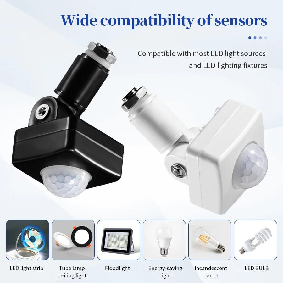 PIR Motion Sensor Smart Light Switch AC 110-240V Adjustable Motion Sensor Switch PLUSH