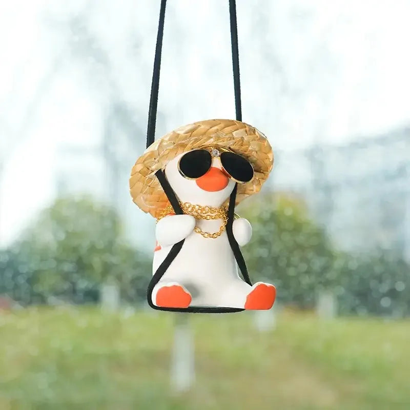 Swinging Duck Car Charm – Anime Rearview Mirror Ornament Car Hanging Ornament PLUSH