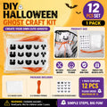 Halloween Ghost DIY Lollipop Craft Kit – Spooky Kids Décor Halloween Craft Kit PLUSH White 12PCS 5Sets