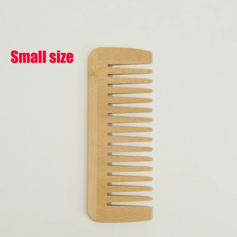 Natural Bamboo & Wood Handmade Combs – Wide & Fine Teeth Set Wood Hair Comb PLUSH 2.S