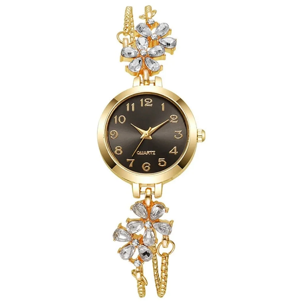 Luxury Vintage Women's Bracelet Watch – Quartz Wrist Watch Women's Bracelet Watch PLUSH Black