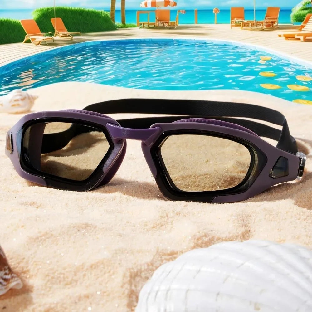 HD Anti-Fog Swimming Goggles UV Protection Silicone Seal Swimming Goggles PLUSH