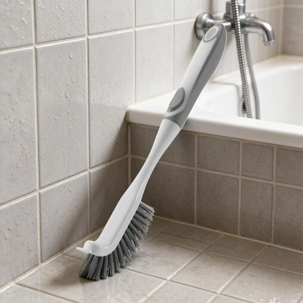 Long Handle Bathroom Crevice Scrubber Brush – Wall Mount Bathroom Cleaning Brush PLUSH