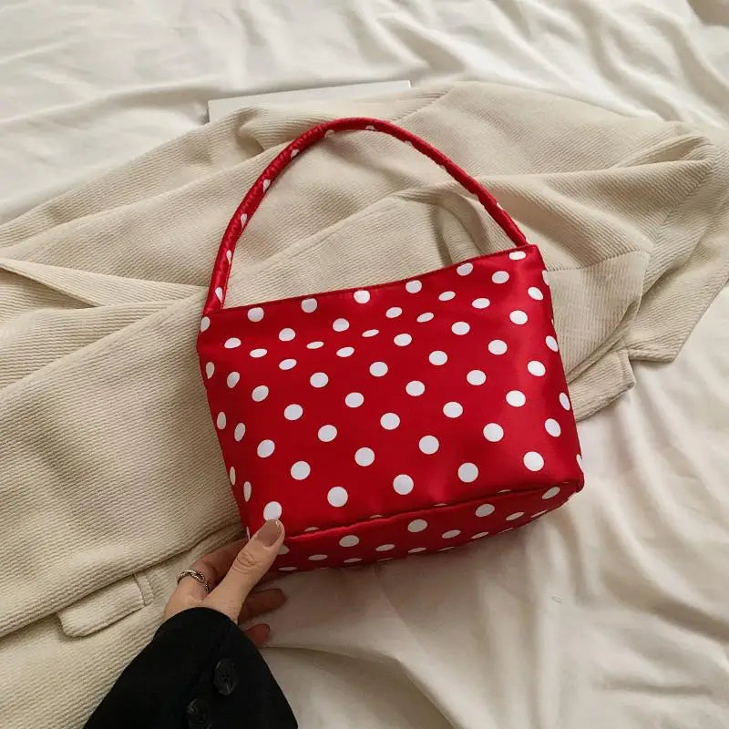 Oxford Cloth Polka Dot Tote Bag – Large Capacity Shoulder Bag Tote Shoulder Bag PLUSH