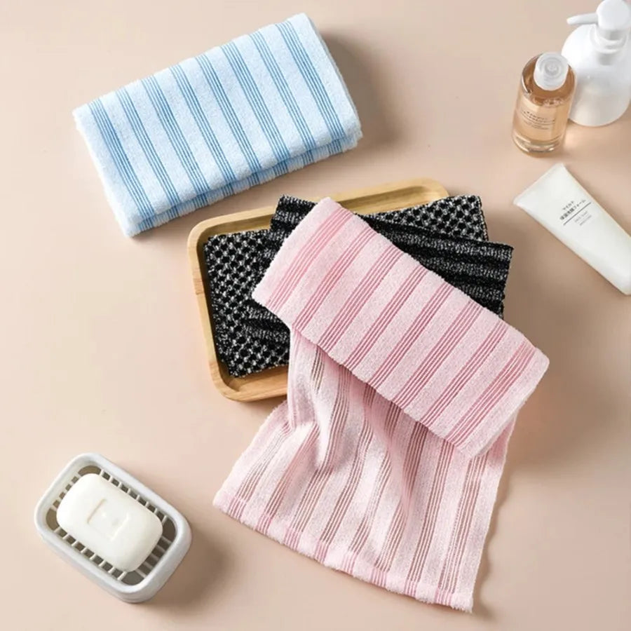 Japanese Exfoliating Bath Washcloth – Nylon Scrub Towel Exfoliating Bath Washcloth PLUSH