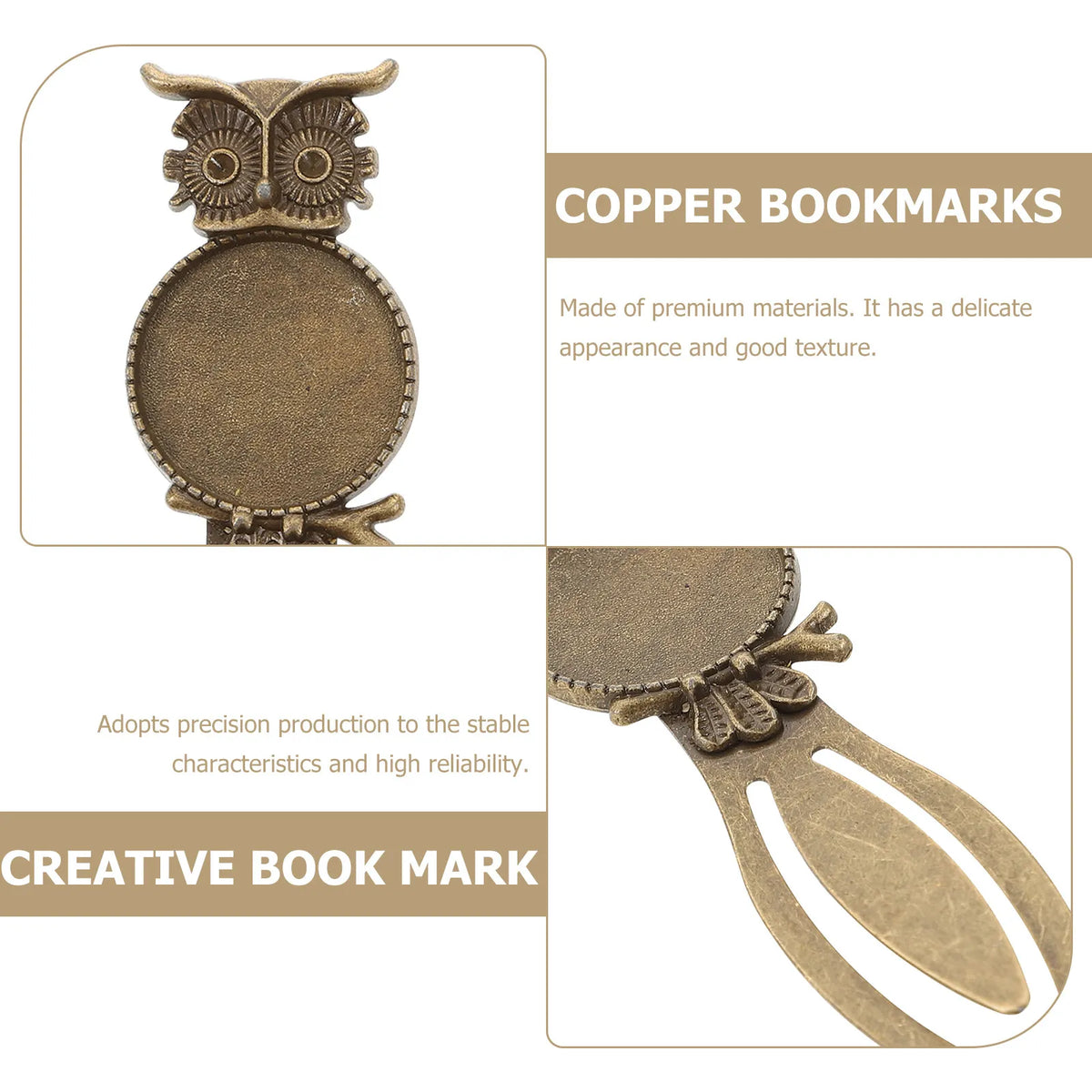 20pcs Copper Owl Bookmarks – Vintage Halloween Christmas Gift Decorative Bookmarks PLUSH