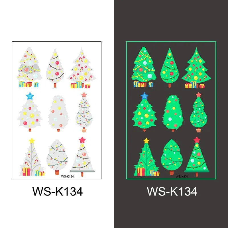 Glow in the Dark Temporary Tattoo Stickers – Halloween & Holiday Temporary Tattoo Stickers PLUSH 134
