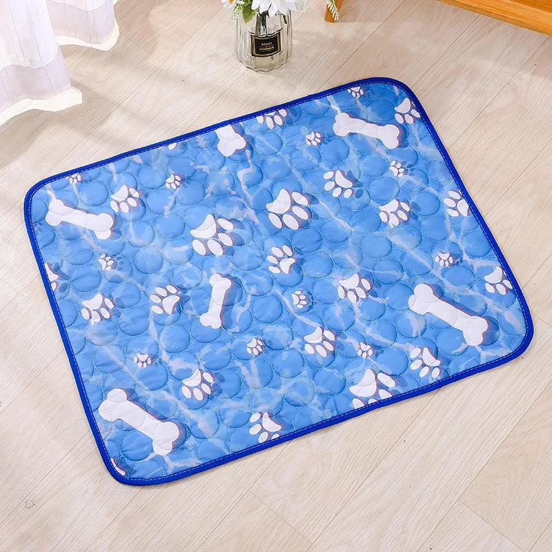 Thickened Large Dog Ice Cooling Mat – Pet Bed Mat Dog Cooling Mat PLUSH blue XXL